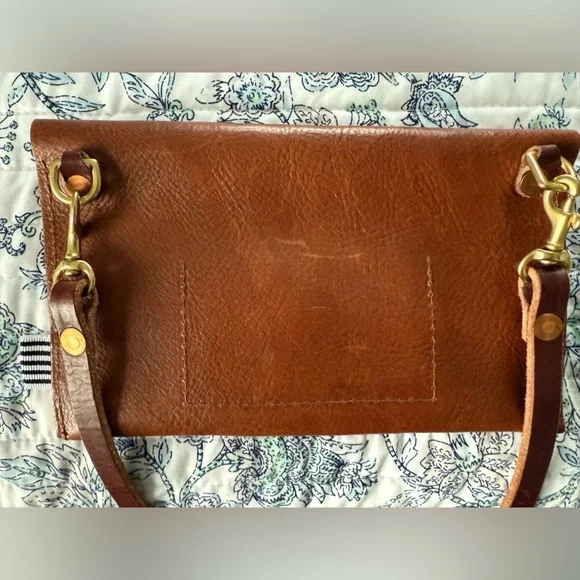 Brown Leather Clutch by - Picture 2 of 3